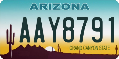 AZ license plate AAY8791