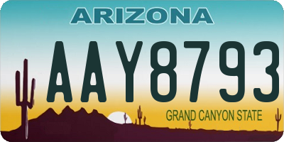 AZ license plate AAY8793