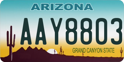 AZ license plate AAY8803