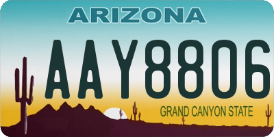AZ license plate AAY8806