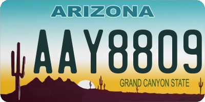 AZ license plate AAY8809
