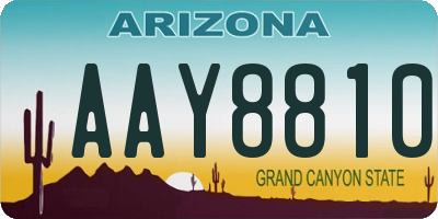 AZ license plate AAY8810