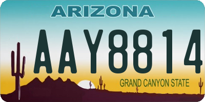 AZ license plate AAY8814