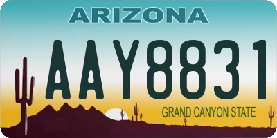 AZ license plate AAY8831