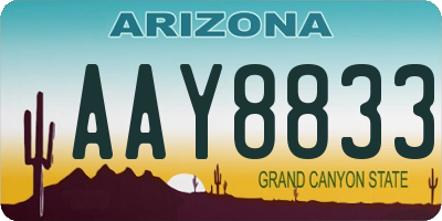 AZ license plate AAY8833