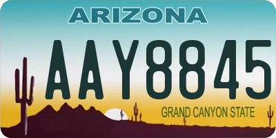 AZ license plate AAY8845