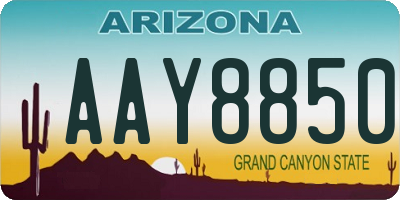 AZ license plate AAY8850
