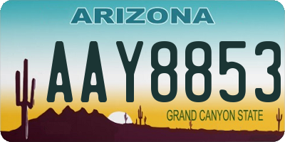 AZ license plate AAY8853