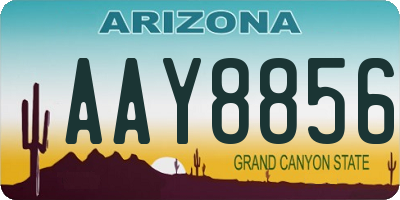 AZ license plate AAY8856