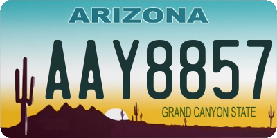 AZ license plate AAY8857