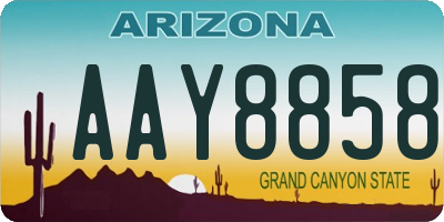 AZ license plate AAY8858