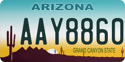 AZ license plate AAY8860