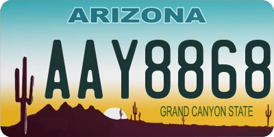 AZ license plate AAY8868