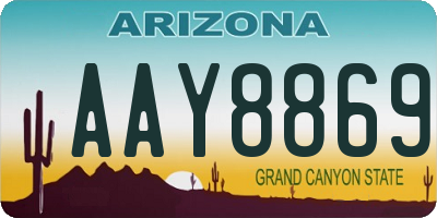 AZ license plate AAY8869