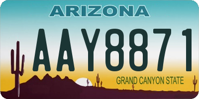 AZ license plate AAY8871
