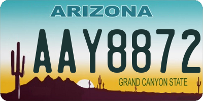 AZ license plate AAY8872