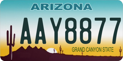 AZ license plate AAY8877