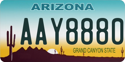 AZ license plate AAY8880