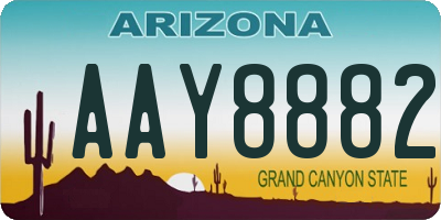 AZ license plate AAY8882