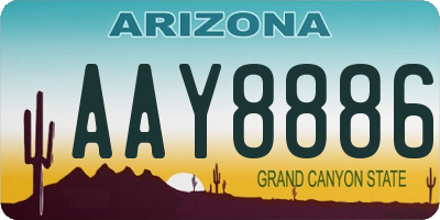 AZ license plate AAY8886