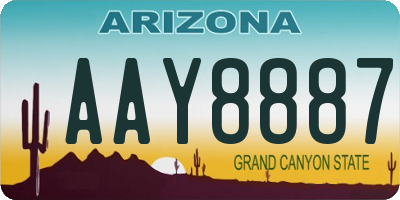 AZ license plate AAY8887