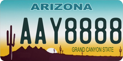 AZ license plate AAY8888