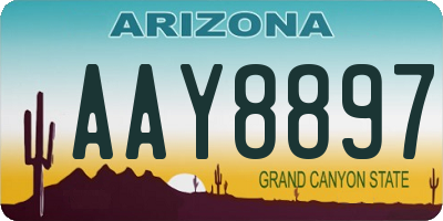 AZ license plate AAY8897