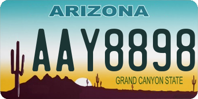 AZ license plate AAY8898