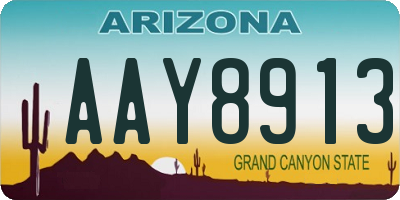 AZ license plate AAY8913