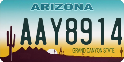 AZ license plate AAY8914