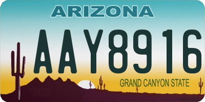AZ license plate AAY8916