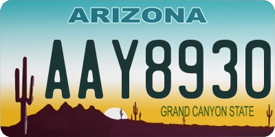 AZ license plate AAY8930