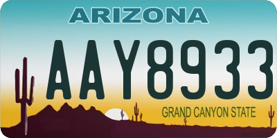 AZ license plate AAY8933
