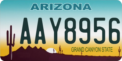 AZ license plate AAY8956