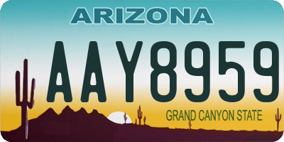 AZ license plate AAY8959