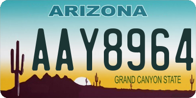 AZ license plate AAY8964