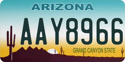 AZ license plate AAY8966