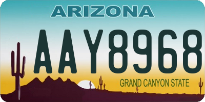 AZ license plate AAY8968