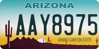 AZ license plate AAY8975