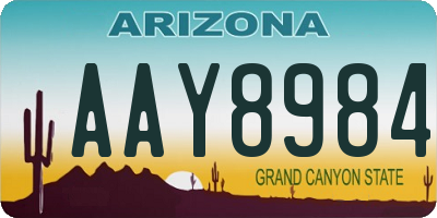 AZ license plate AAY8984