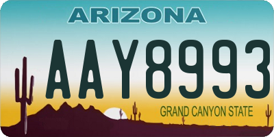 AZ license plate AAY8993