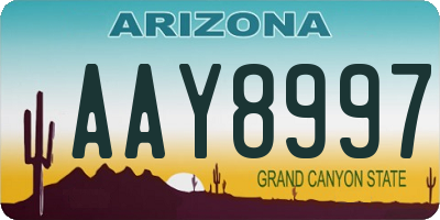 AZ license plate AAY8997