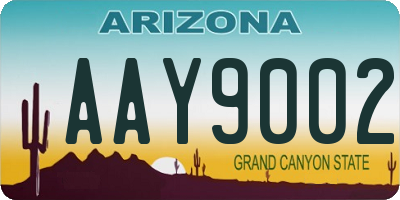 AZ license plate AAY9002