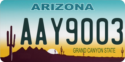 AZ license plate AAY9003