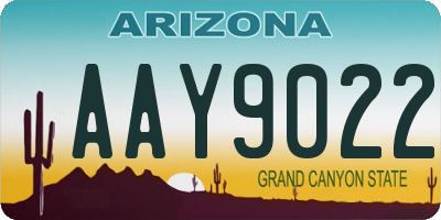 AZ license plate AAY9022