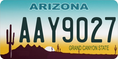 AZ license plate AAY9027