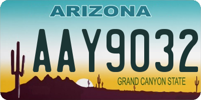 AZ license plate AAY9032
