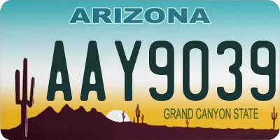 AZ license plate AAY9039