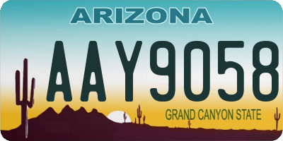 AZ license plate AAY9058