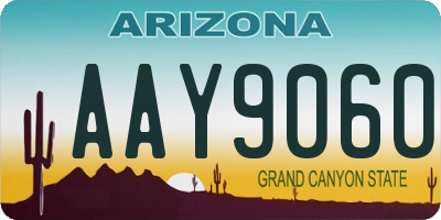 AZ license plate AAY9060